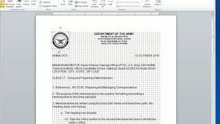 How To Write An Army Memo IAW AR 2550 [upl. by Ellenwad]