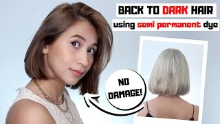 BACK TO DARK HAIR using semi permanent hair dye  Lolly Isabel [upl. by Morville247]