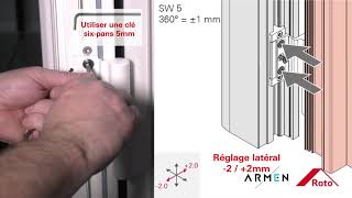 ARMEN Reglage des paumelles de portes dentrée PVC [upl. by Mechling]