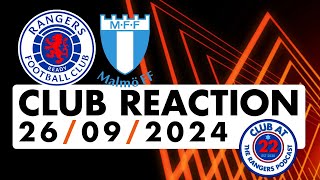 Malmo 02 Rangers  Club Reaction [upl. by Asi]