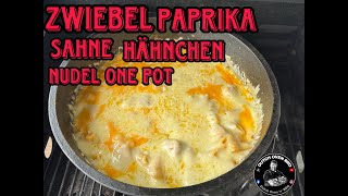 Zwiebel Paprika Sahne Hähnchen Nudel One Pot DutchOvenBro [upl. by Barnebas]