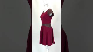 Diane Von Furstenberg RedAubergine Leather Panelled Flare Hem SSlv Dress  Size US6 169 [upl. by Zela]