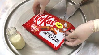 KitKat Ice Cream Rolls  how to make KitKat Chocolate Bar with Cookie milk and cocoa to Ice Cream [upl. by Ursal]