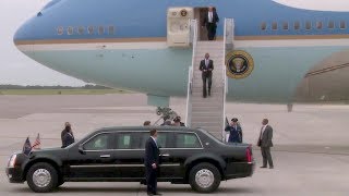 President Obama Arrives at MacDill AFB in Air Force One Sep 2014 [upl. by Saihttam564]