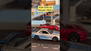 2 fast 2 furious GTR skyline Vs Nissan 180sx 🔥🔥 hotwheels 2fast2furious r34 180sx [upl. by Gerianne555]