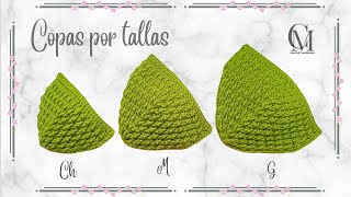 🌿Copas redondas por Tallas en Punto Relieve 🌙 Copas redondas a crochet paso a paso [upl. by Iborian225]