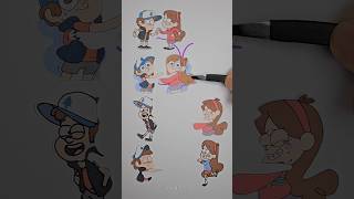 Gravity Falls Dipper and Acrylic line matching puzzle shorts viral art [upl. by Kcirrag]