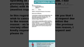 Request Letter to Bank for Cancelling Chequebook Issuance Request [upl. by Donoho542]