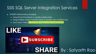 58 SSIS UPSERT Working on Performance Improvement  SQL Server Integration Services [upl. by Jeanelle]