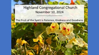 Highland Congregational Church 111024 Worship Service [upl. by Ahsyad122]