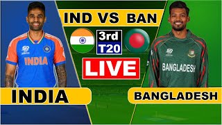 Live IND Vs BANG T20 Match Score  Live Cricket Match Today IND vs BANG live 1st innings last 6 ove [upl. by Enyamert117]