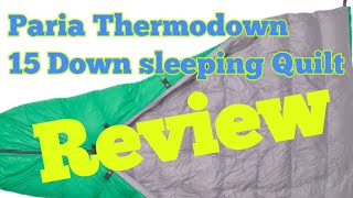 Paria Thermodown 15 Down Sleeping Quilt [upl. by Ainex]