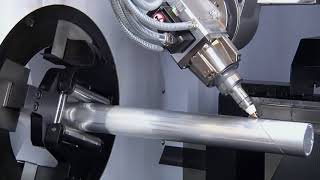 TRUMPF laser tube cutting TruLaser Tube 5000  Bevel cuts up to 45 degrees [upl. by Nivonod]