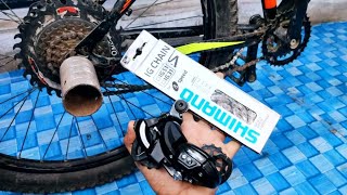 How To Install Shimano Gear Or Tourney Rear Derailleur And Shimano Gear chain In MTB Cycle [upl. by Norbert]