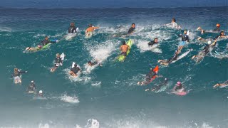 MASSIVE PIPELINE SWELL DRAWS A HUGE CROWD [upl. by Doti]