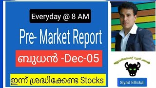 Pre Market News  Stock Market News Malayalam  Stock Market Kerala [upl. by Corella609]