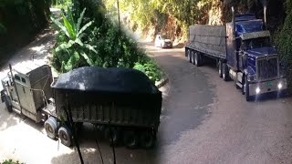 Loaded trucks climbing steep hill amp going around deep and narrow corner up mount rosser EP1 [upl. by Bruner719]