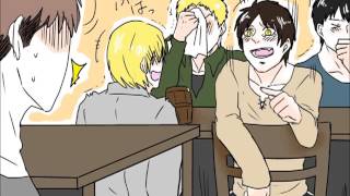 【進撃の巨人】手描き 炭酸飲料ＣＭパロ Shingeki no Kyojin Parody Japan CM Parody [upl. by Siblee]