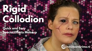 How to use Mehron Rigid Collodion Scaring Liquid [upl. by Jecoa]