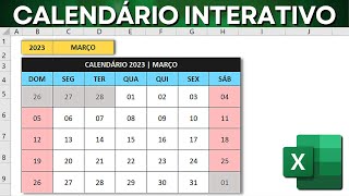 Calendário Dinâmico no Excel  Como Fazer Calendário Automático e Interativo  Baixar Grátis [upl. by Lesh620]