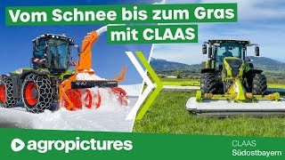 Vom Schnee bis zum Gras mit CLAAS  Online Vorführung der Claas Südostbayern GmbH [upl. by Aitnahc144]