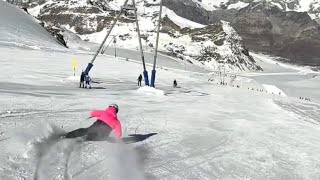 Skiing in Plateau Rosa with Richard Amacker and Stelvio Glacier claudio Chioz and Thomas Tagliaferri [upl. by Ilaire]