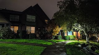 Light Rainfall Night Walk Through Hillsboro Oregon Neighborhood [upl. by Yoj]