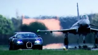 Bugatti Veyron vs Euro Fighter Typhoon HQ  Drag Race  Top Gear [upl. by Sayette]