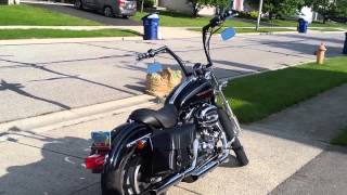 14 inch Ape Hanger Harely Davidson 2006 Sportster 1200C [upl. by Nevanod971]