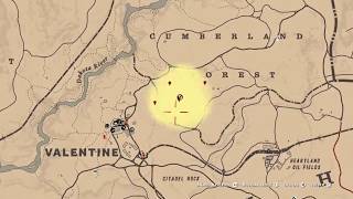 Red Dead Online Tesoro Oeste de Cumberland Forest Cumberland Forest West Treasure Map Location [upl. by Robma490]