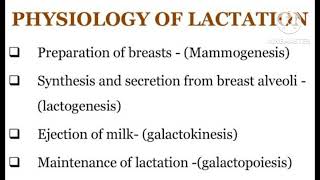 Physiology Of LactationBreasts preparation secretion amp Ejection of milkand maintenance [upl. by Allecsirp]