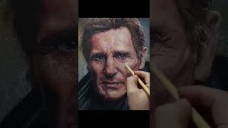 watercolcor portrait painting  Liam Neeson 쇼츠 art 수채화 [upl. by Nylekcaj737]