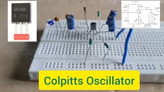 Colpitts oscillator  Circuit diagram  Diploma  Btech Experiment  Breadboard  LC Oscillator [upl. by Rodrick]