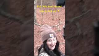 Alannah takes her biggest buck yet 7 yard shot hunting suscribe fypシ゚viral ohio deer shorts [upl. by Atinaujnas]