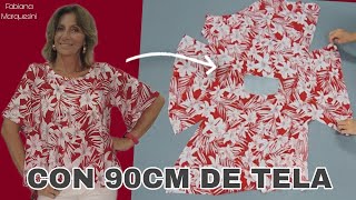 BLUSA FÁCIL CON 90CM DE TELA  Fabiana Marquesini  553 [upl. by Nonac]