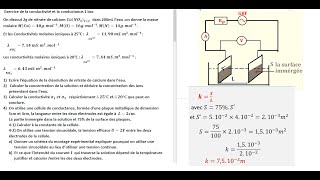 Exercice de la conductivité et la conductance1 bac chimie [upl. by Nylahsoj]