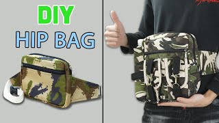 DIY How to make a hip bag from military uniform for beginners [upl. by Ennairac]