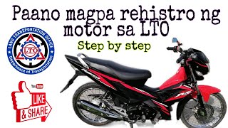 Paano magpa rehistro ng motor  step by step  sa LTO [upl. by Maressa]