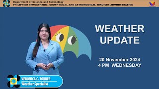 Public Weather Forecast issued at 4PM  November 20 2024  Wednesday [upl. by Emirac432]