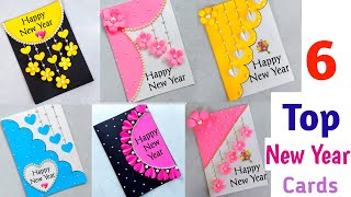 6 Easy amp Beautiful Greeting Card For New Year 2024new year card easyCard making idea for new year [upl. by Eniretak]