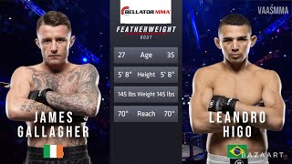 JAMES GALLAGHER VS LEANDRO HIGO FULL FIGHT BELLATOR 302 [upl. by Frances853]