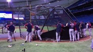 Big Papi launches some homers with an aluminum bat in BP [upl. by Nwahsid747]