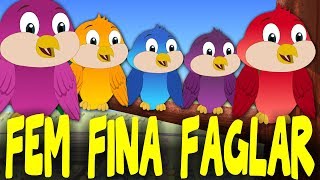 Fem fina fåglar  Barnvisor på svenska  Svenska Barnsånger [upl. by Ahseena]