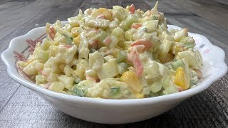 Салат с Крабовыми Палочками 😋👍🏻 Самый Лучший Рецепт  Salad with Crab Sticks [upl. by Nayrda387]