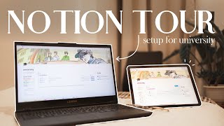 how i organize universityschool with notion  notion tour for students [upl. by Ydeh]