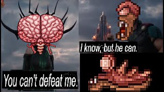 Terraria MANY Face Monsters and Derplings Vs Brain of Cthluhu Tmodloader 144 Smash Bros Boss Fight [upl. by Clarhe]