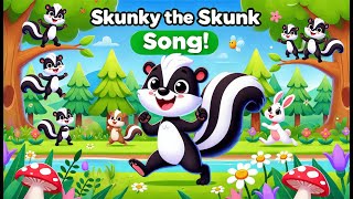 Skunky the Skunk Song  Fun and Friendly Animal Nursery Rhyme for Kids [upl. by Roel]