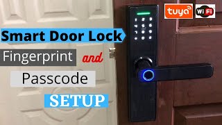 Tuya Smart Door Lock Fingerprint and Passcode Setup [upl. by Elocel]