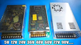 How to modify SMPS power supply to any voltage 12v 24v 36v 48V 60V 72v 90V [upl. by Colwen]