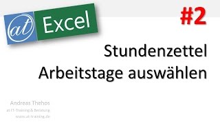 Excel  605  Stundenzettel  Wochentage per Kontrollkästchen auswählen  Teil 2 [upl. by Chick]